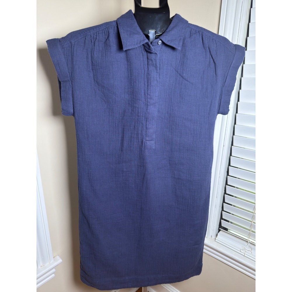 Vineyard Vines Margo Gauze Shirtdress Nautical Navy Blue Cotton XXS 2Q011183 NEW
